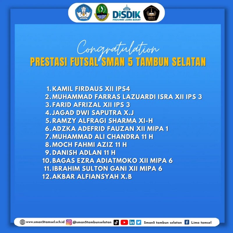 PRESTASI FUTSAL SMAN 5 TAMSEL