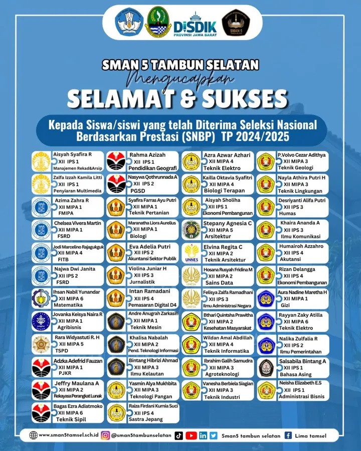 SELAMAT TELAH DITERIMA SNBP 2025 