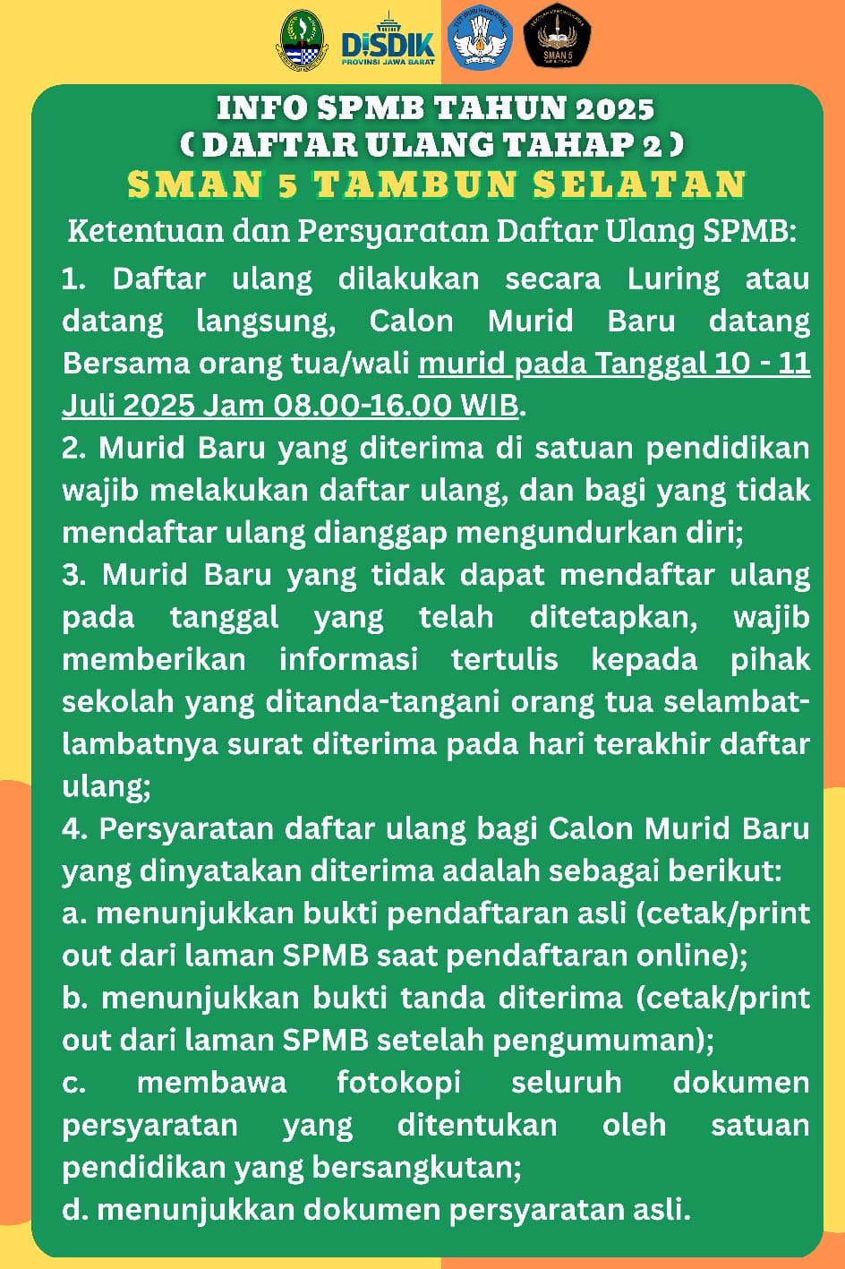 Daftar Ulang Tahap 2