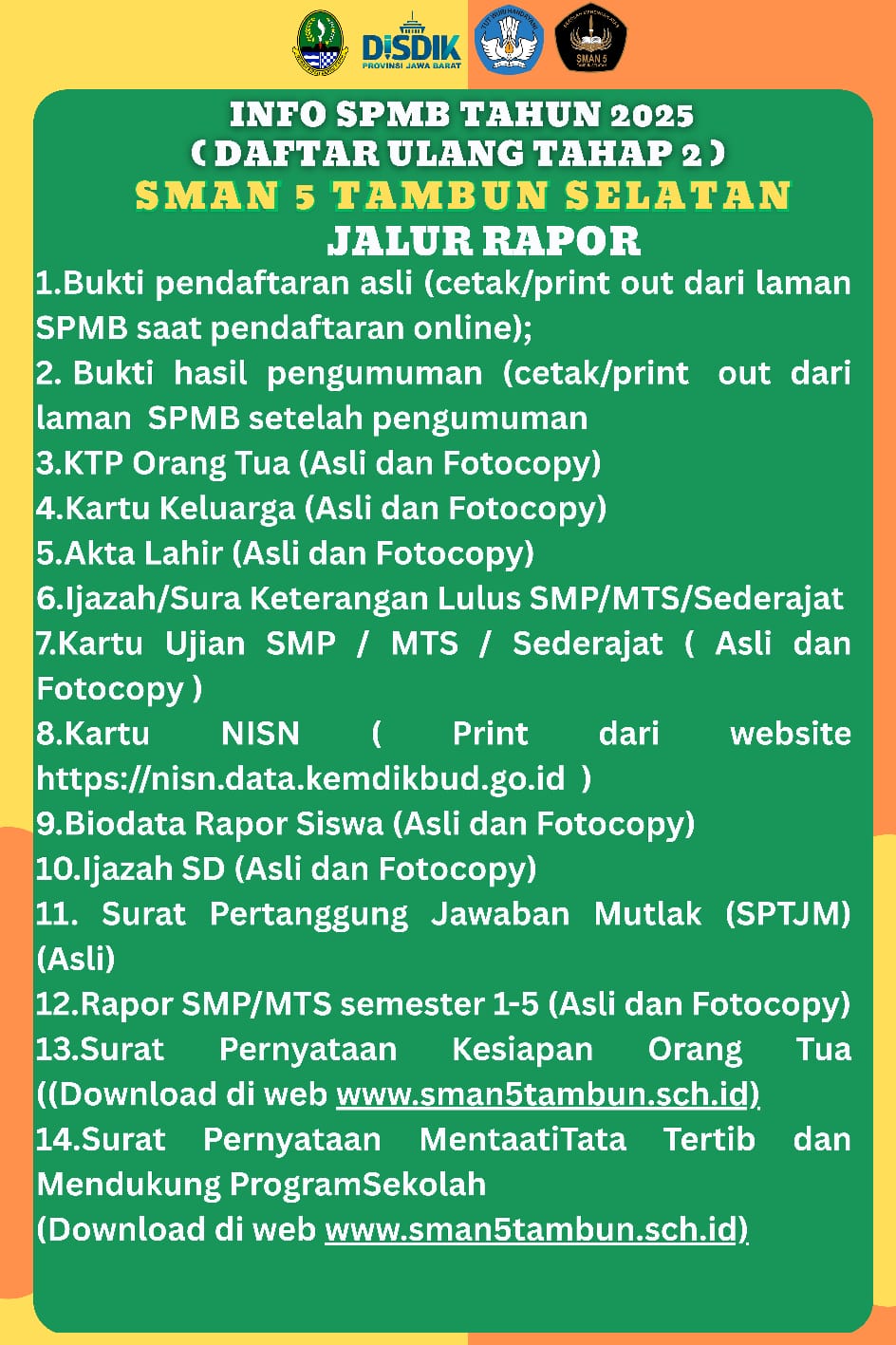 Daftar Ulang Tahap 2