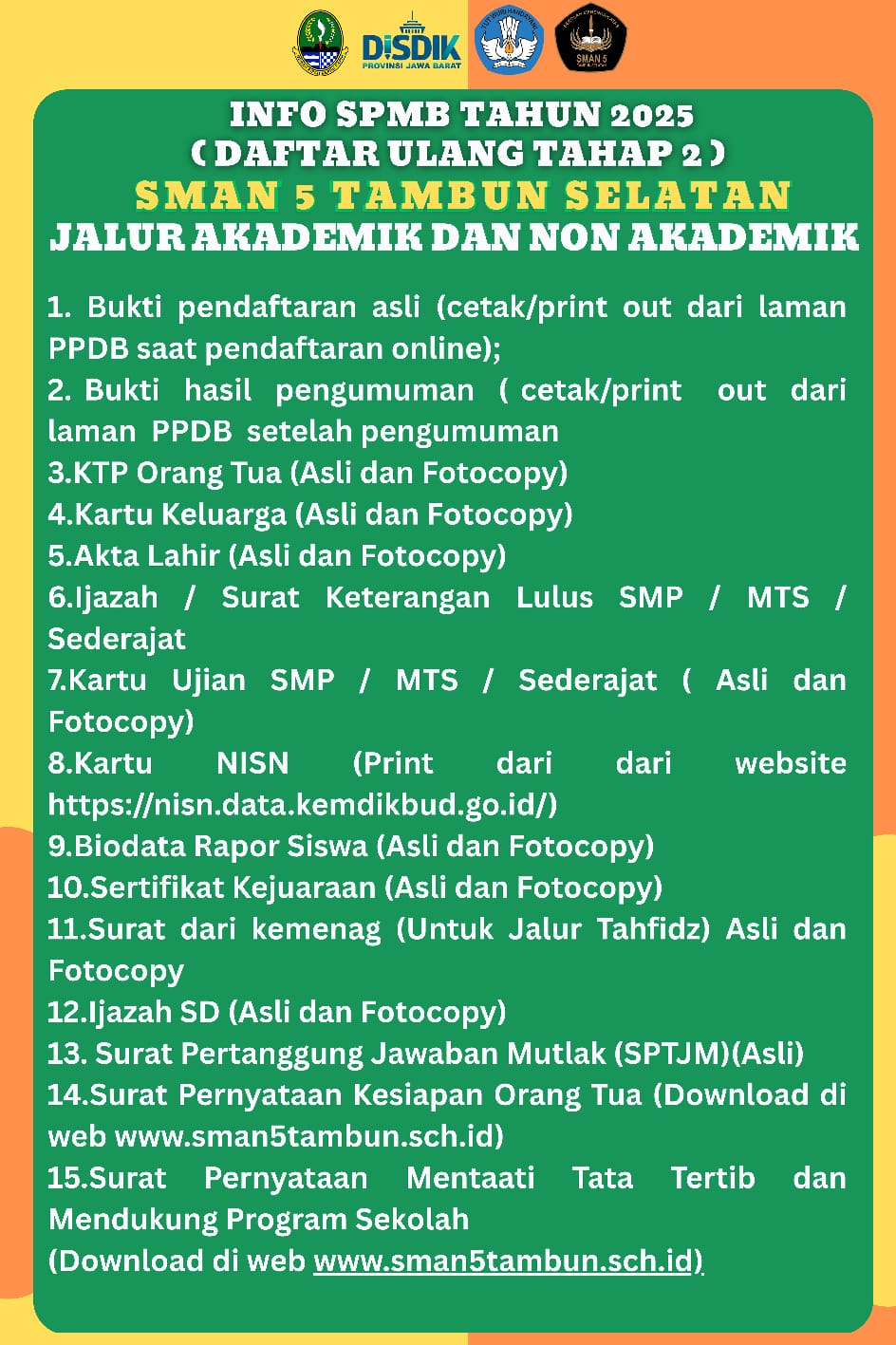 Daftar Ulang Tahap 2