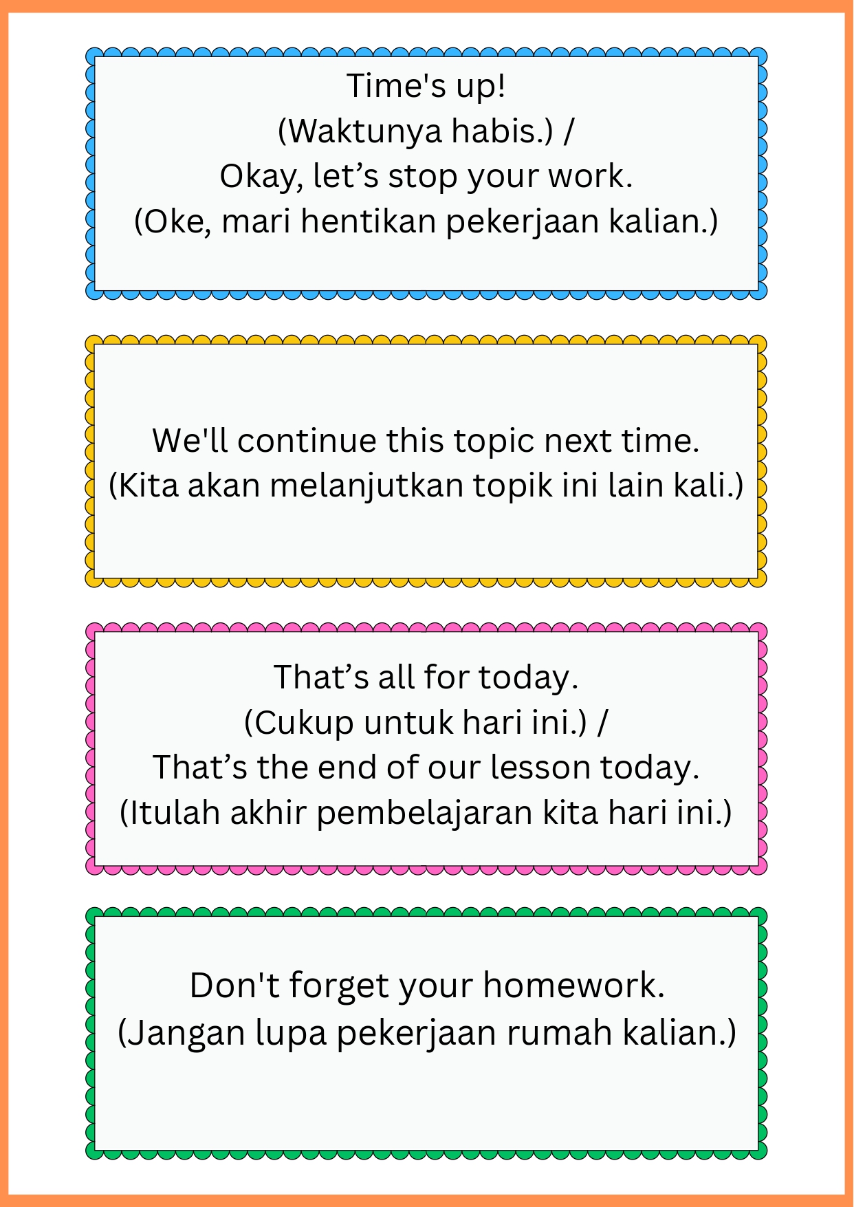 English Day Pocket Gude for teacher