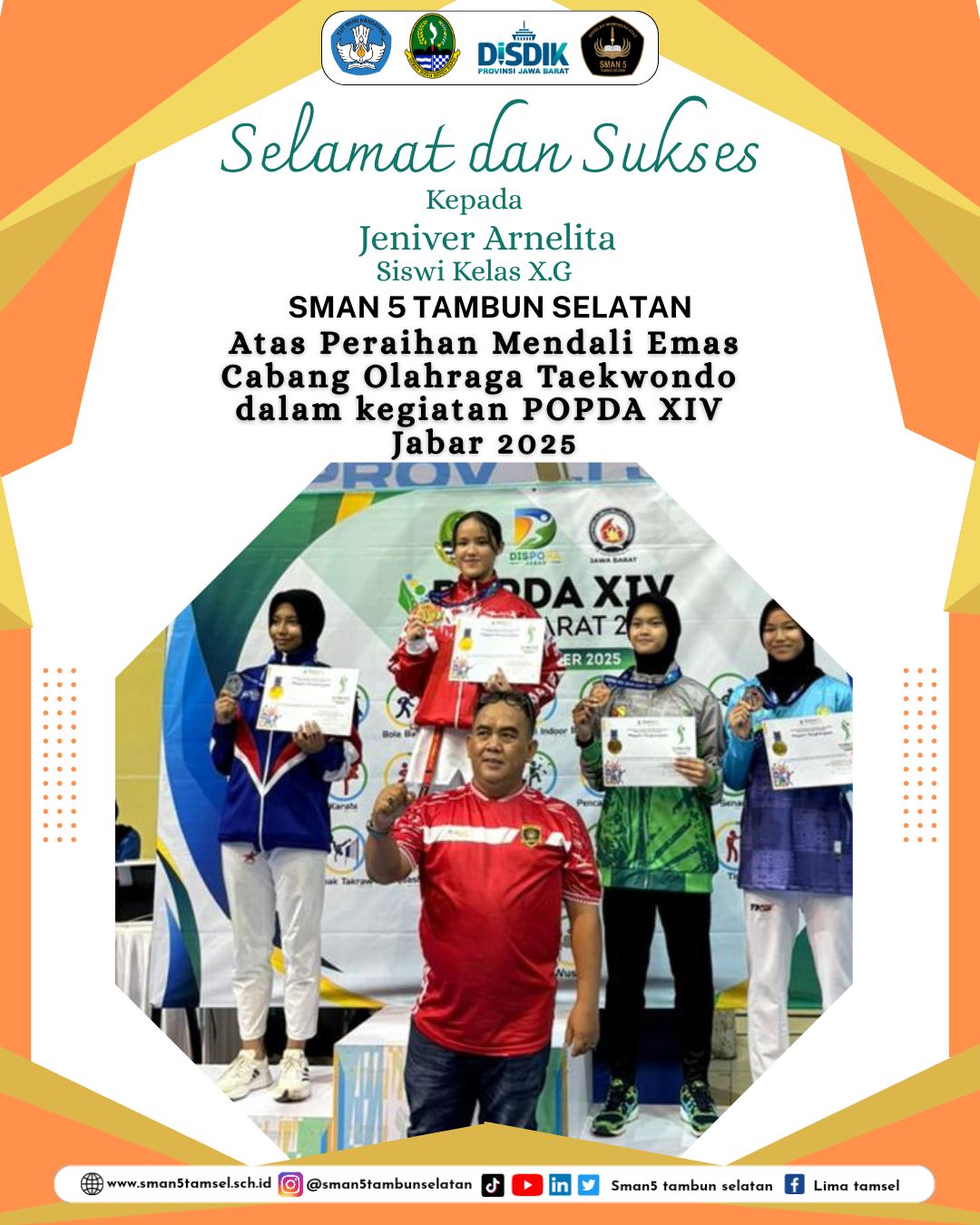 Jeniver Arnelita meraih Medali Emas