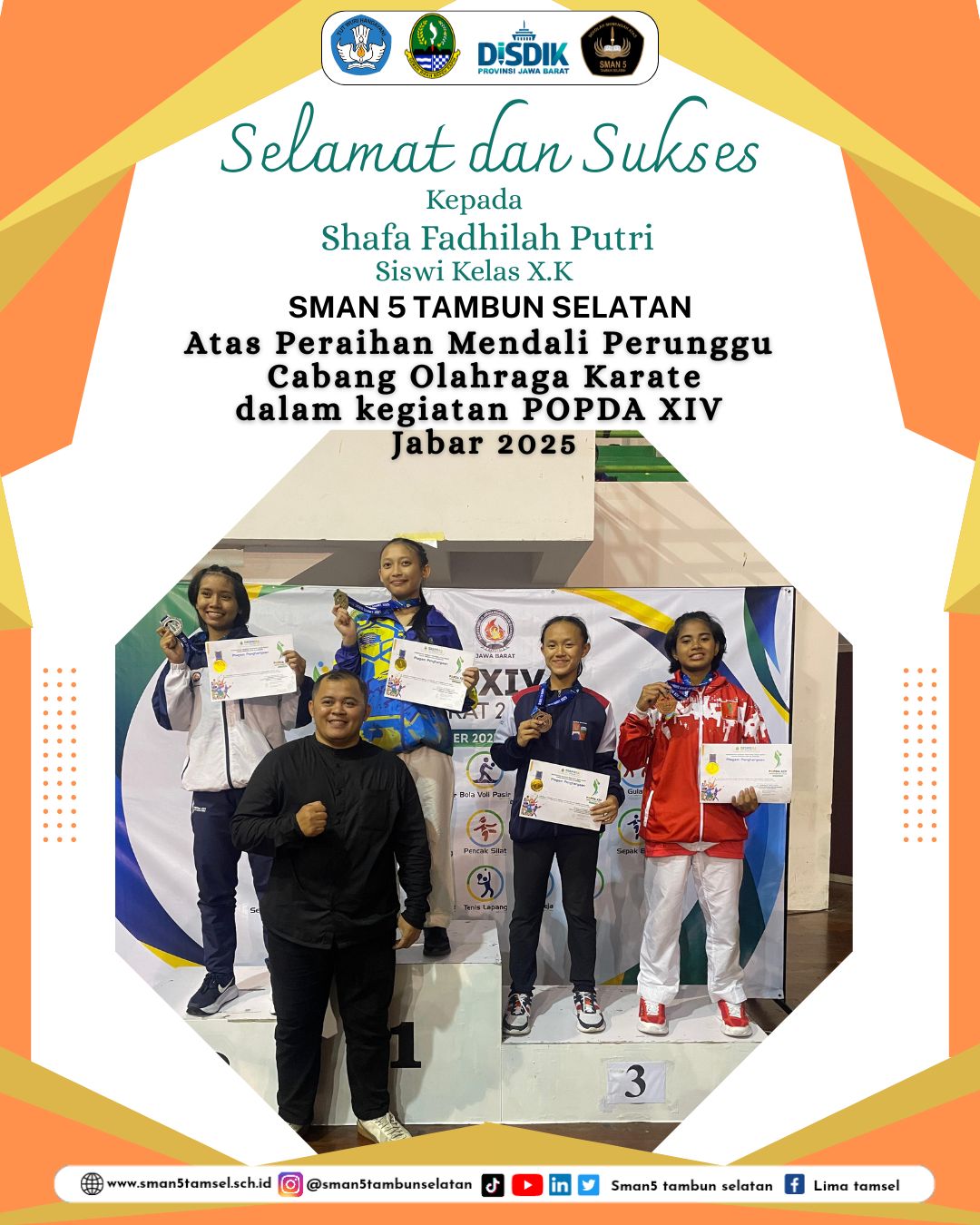 Shafa Fadhilah meraih Medali Perunggu