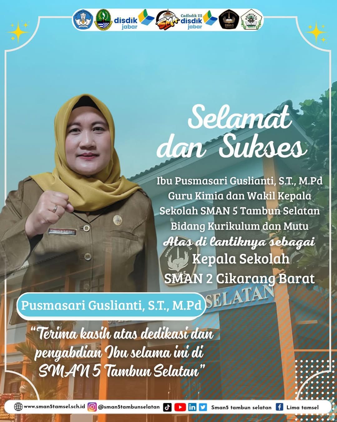 terima kasih Ibu Pusmasari Guslianti, S.T., M.Pd